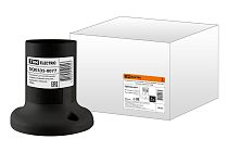 Патрон Е27 потолочный, термостойкий пластик, прямой, черный,  TDM