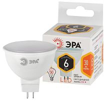 Лампа светодиодная ЭРА STD LED MR16-6W-827-GU5.3 софит теплый белый свет Лампа светодиодная ЭРА STD LED MR16-6W-827-GU5.3 софит теплый белый свет