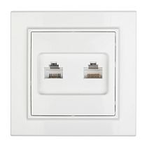 Минск Розетка RJ-45+Phone СП белая EKF Basic Минск Розетка RJ-45+Phone СП белая EKF Basic
