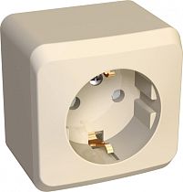ЭТЮД открытая установка Кремовый Розетка одинарная с заземлением со шторками Systeme Electric (Schneider Electric) ЭТЮД открытая установка Кремовый Розетка одинарная с заземлением со шторками Systeme Electric (Schneider Electric)