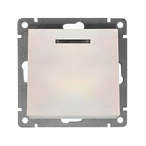 Выключатель одноклавишный с подсветкой UNIVERSAL серия "Афина", скрытой установки, 10А, 220В, жемчуг (еврослот)