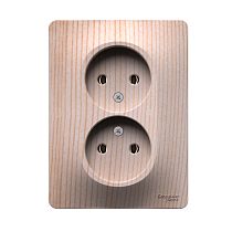 Glossa Сосна Розетка двойная без заземления,16А, в сборе Systeme Electric (Schneider Electric)