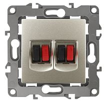 Розетка ЭРА 12 12-3112-04 шампань аудио двойная стерео