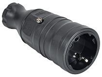 Розетка OMEGA переносная РБп14-1-0м IP20 черная  IEK