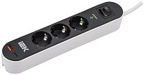 Фильтр сетевой СФ-03К 16А USB A+C 20Вт 3м 3х1,5мм2 черный IEK