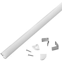 Профиль GAL-GLS-1000-16-16-W угловой бел. (1м профиль+рассеиватель+2заглушки+2 скоб с шуруп. 1/100)