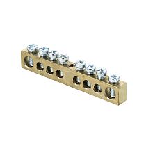 Шина PEN "ноль-земля" (8х12мм) 8 отверстий латунь крепеж по центру EKF PROxima