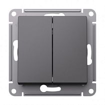 AtlasDesign Базальт Переключатель 2-клавишный перекрестный, 2 x сх. 7, 10АХ, механизм Systeme Electric (Schneider Electric)