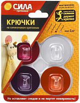 Крючки СИЛА SH5-R4GMIX-24 на силиконовом креплении 5 Ø набор GIRL до 1 кг 4 шт (24/288/2304)