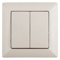 Выключатель ЭРА Intro Solo 4-104-02 IP20 10А 250В слоновая кость двухклавишный