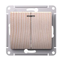 Glossa Сосна Выключатель 2-клавишный, с подсветкой,сх.5а,10АХ,механизм Systeme Electric (Schneider Electric)