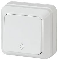 Переключатель Intro Quadro 2-103-01 одноклавишный 10А-250В IP20 ОУ белый
