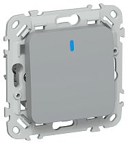 FLITE Выключатель 1-клавишный с индикацией 10А ВС11-1-1-ФлС серый IEK