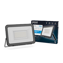 Прожектор светодиодный Gauss Qplus 50Вт 4500lm IP65 6500К черный Прожектор светодиодный Gauss Qplus 50Вт 4500lm IP65 6500К черный