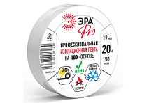 Изолента ЭРА PRO PRO150WHITE ПВХ профессиональная 19мм х 20м 150 мкм белая Изолента ЭРА PRO PRO150WHITE ПВХ профессиональная 19мм х 20м 150 мкм белая