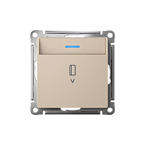 AtlasDesign Песочный Выключатель карточный с подсветкой, 10А, без задержки отключения, механизм Systeme Electric (Schneider Electric)