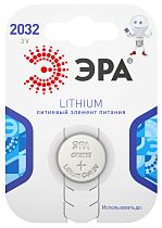 Элемент питания ЭРА CR2032-1BL алкалиновый