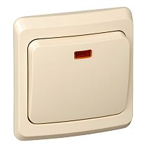ЭТЮД скрытая установка Кремовый Переключатель 1 клавишный  с подсветкой Systeme Electric (Schneider Electric)