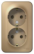 Blanca открытая установка с изолированной пластиной Титан Розетка двойная с заземлением 16А Systeme Electric (Schneider Electric)