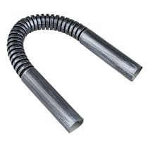 Угол соединительный плавный гофрированный для труб, пвх, цвет серебряный Bironi