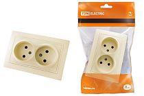 Розетка двойная 2П 10А 250В сл. кость "Таймыр"  TDM