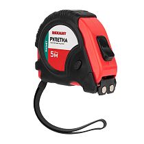 Рулетка измерительная Профи прорезиненный корпус, магнитная, 5м х 19мм REXANT