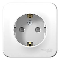 Blanca открытая установка с изолированной пластиной Белый Розетка с заземлением со шторками 16А Systeme Electric (Schneider Electric)