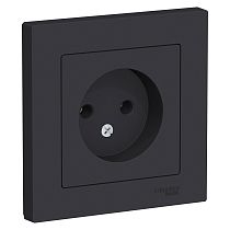AtlasDesign Карбон Розетка без заземления, 16А, (в сборе с рамкой) Systeme Electric (Schneider Electric)
