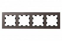 AtlasDesign Nature Стекло Мокко Рамка 4-постовая  (Schneider Electric) Systeme Electric (Schneider Electric)