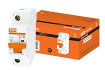 Выключатель автоматический ВА47-100 1Р 10А 10кА х-ка С TDM Выключатель автоматический ВА47-100 1Р 10А 10кА х-ка С TDM