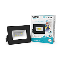 Прожектор светодиодный Gauss Elementary G2 10W 895lm IP65 4000К черный 1/60 Прожектор светодиодный Gauss Elementary G2 10W 895lm IP65 4000К черный 1/60
