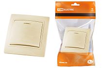 Выключатель 1 кл. с подсветкой 10А сл. кость "Таймыр"  TDM