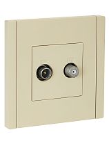 FORTE&PIANO Розетка двойная TV+SAT FP438 ваниль IEK