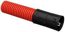 Труба гофрированная двустенная ПНД d75мм с муфтой SN12 красная  IEK