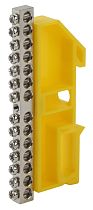 Шина PE "Земля" ЭРА  NO-222-94-1 на DIN-изоляторе ШНИ-6х9-14 никелированная Д-Желтый