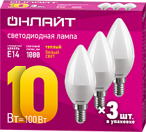 Лампа ОНЛАЙТ 90 819 OLL-01-01 (C37-10-230-2.7K-E14-FR-PACK3)