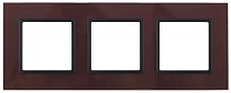 Рамка для выключателей и розеток тройная ЭРА Elegance 14-5103-25 стекло бордовый