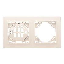 Рамка 2-местная горизонтальная бежевый Минск EKF