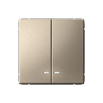 ArtGallery Шампань Выключатель двухклавишный, с подсветкой, сх.5а, 10АХ, механизм Systeme Electric (Schneider Electric)