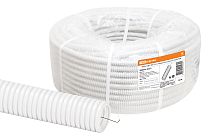Труба гофрированная ПВХ d 32 с зондом (50 м) легкая, белая  TDM