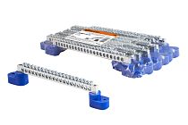 Шина "N" нулевая 6х9мм на двух угл. изоляторах 20 групп никелированная  TDM