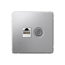 ArtGallery Алюминий Розетка двойная ТВ + компьютерная RJ45, кат. 5Е Systeme Electric (Schneider Electric)