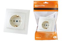 Розетка 2П+З с защ. шт. 16А 250В белая "Таймыр"  TDM