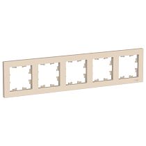 AtlasDesign Бежевый Рамка 5 постовая, универсальная Systeme Electric (Schneider Electric)