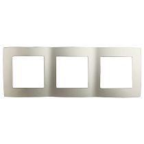 Рамка для выключателей и розеток тройная ЭРА 12 12-5003-04 пластик шампань