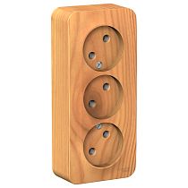 Blanca открытая установка с изолированной пластиной Ясень Розетка тройная без заземления 16А Systeme Electric (Schneider Electric)