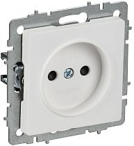 BRITE Розетка 1-местная без заземления с защитными шторками 10А РСш10-2-БрАБ арктический белый IEK