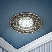 Светильник ЭРА ST5 GD/SS штампованный MR16,12V/220V, 50W сатин серебро/золото (100/2800)