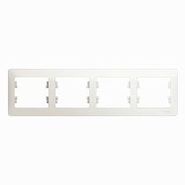 Glossa Перламутр Рамка 4 постовая, горизонтальная Systeme Electric (Schneider Electric)