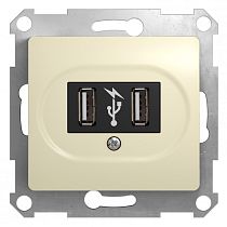 Glossa Бежевый USB Розетка, 5В /1400 мА, 2 х 5В /700 мА Glossa Бежевый USB Розетка, 5В /1400 мА, 2 х 5В /700 мА